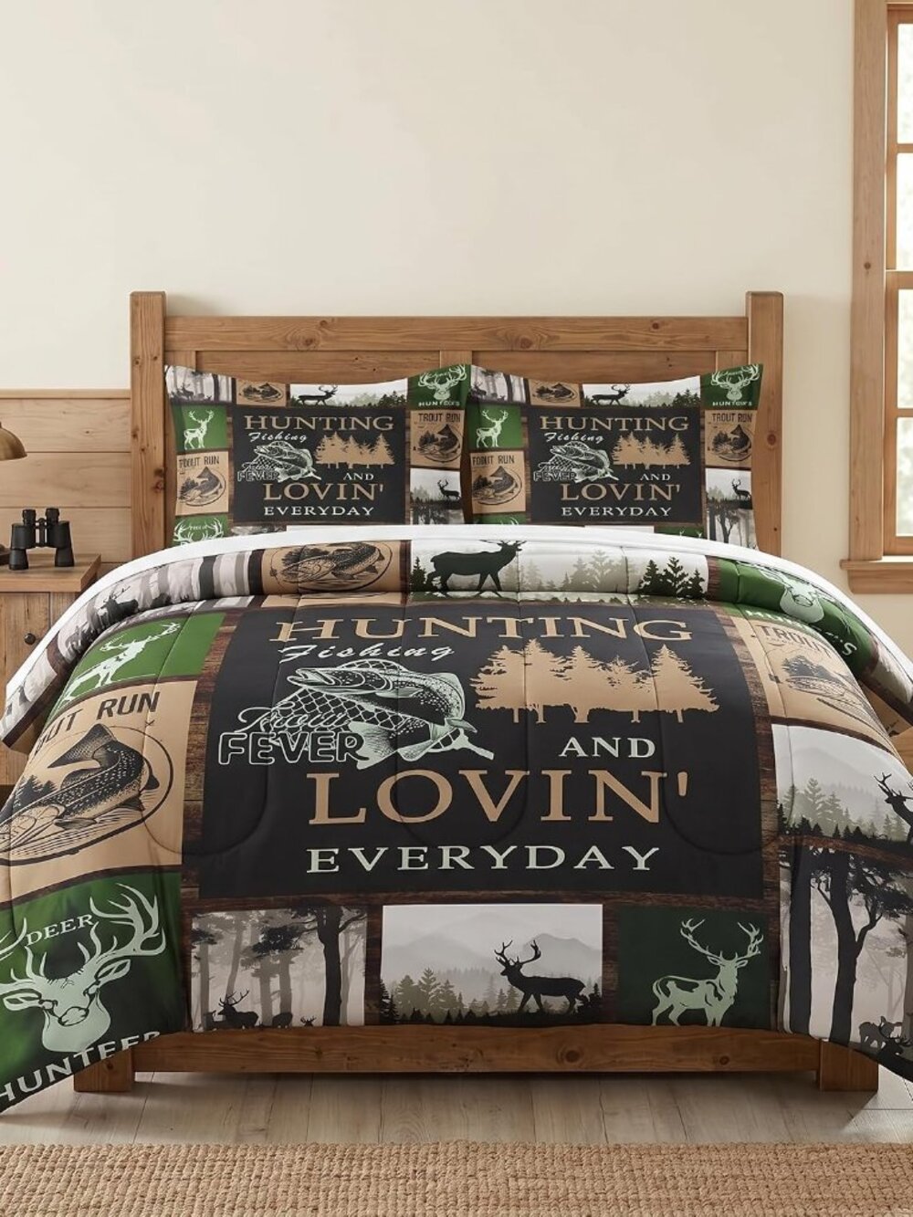 Twin Comforter Set, 2 Pieces Retro Mountains Bedding, All Season